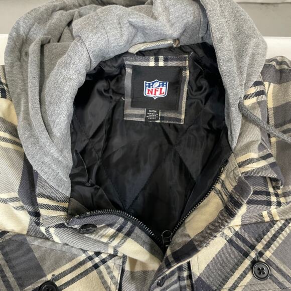 Cleveland Browns NFL Team Apparel Hooded Flannel Shirt Jacket - Picture 3 of 4